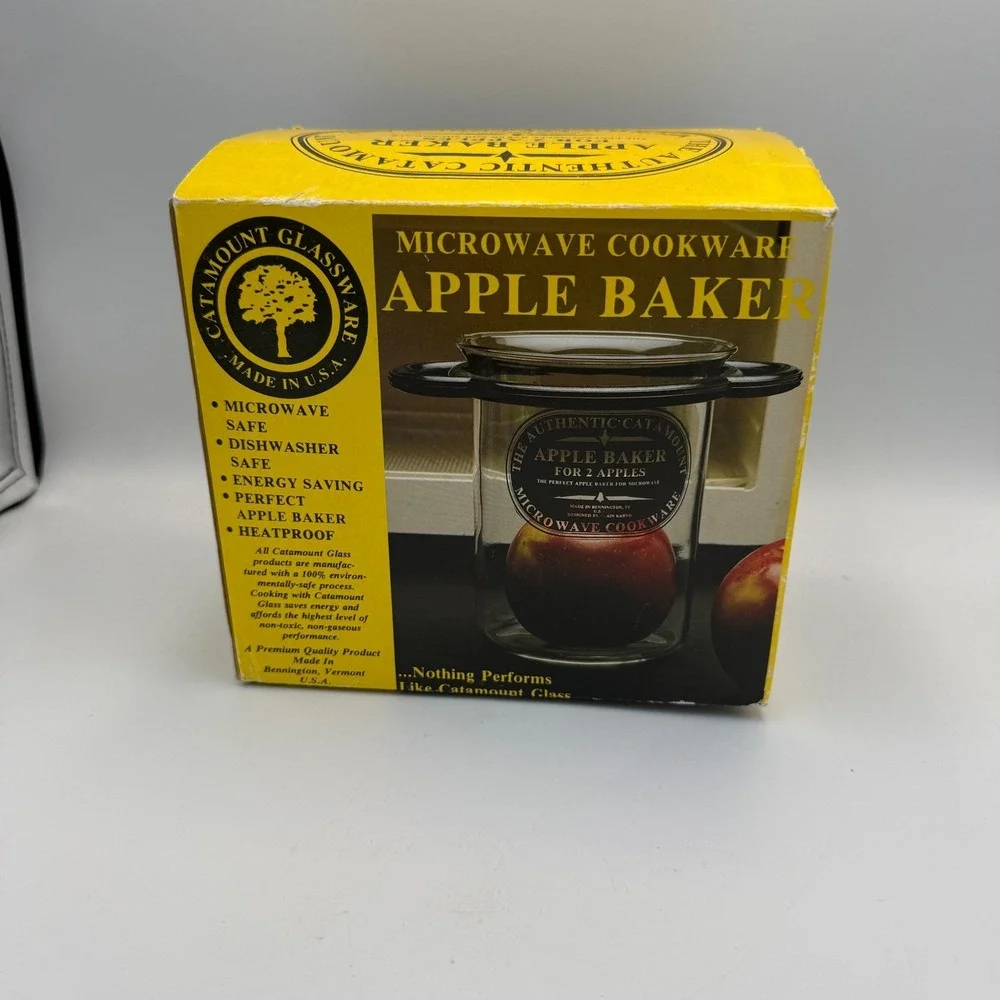 Catamount Glassware Microwave Apple Baker Borosilicate Glass Cookware USA Fall